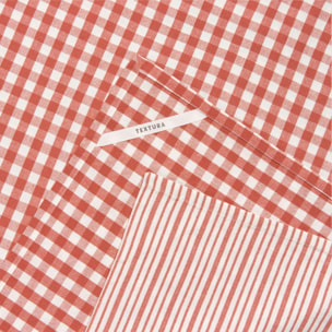 Set 2 trapos cuadros rayas Vichout color rojo Algodón