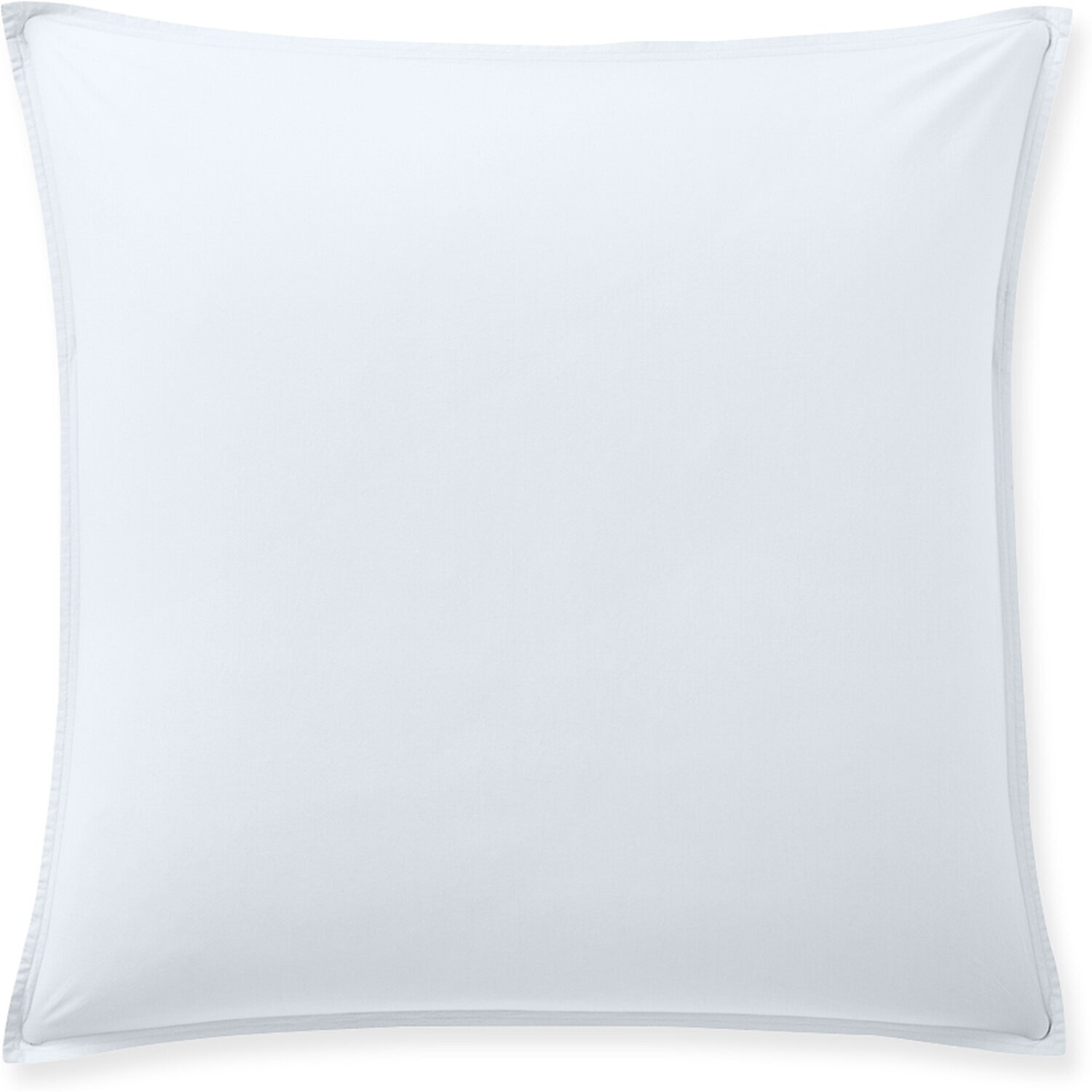 Paire de taies d'oreiller avec volant 100% percale de coton lavé blanc nuage