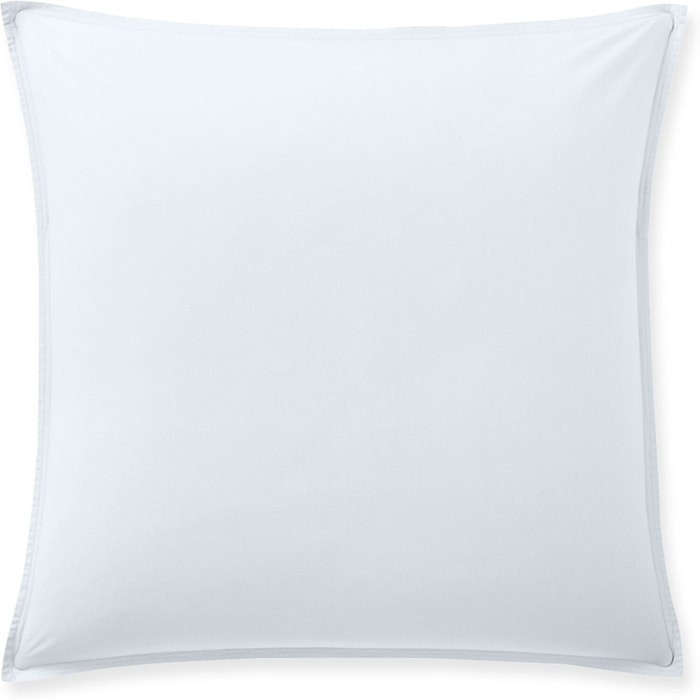 Paire de taies d'oreiller avec volant 100% percale de coton lavé blanc nuage