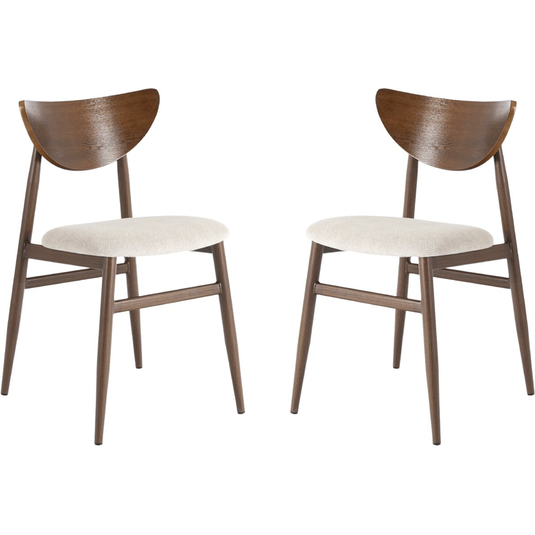 Lot de 2 chaises de salle a manger style scandinave en bois "Lumbra" - Marron