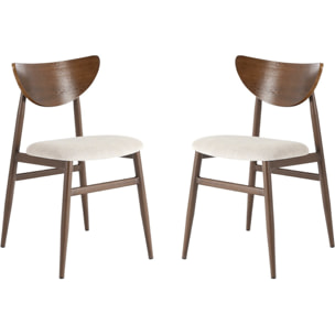 Lot de 2 chaises de salle a manger style scandinave en bois "Lumbra" - Marron