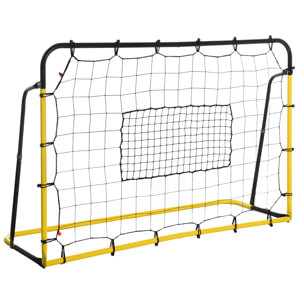 Filet de rebond de football - rebondisseur de football angle réglable - dim. 184L x 123H cm - jaune noir