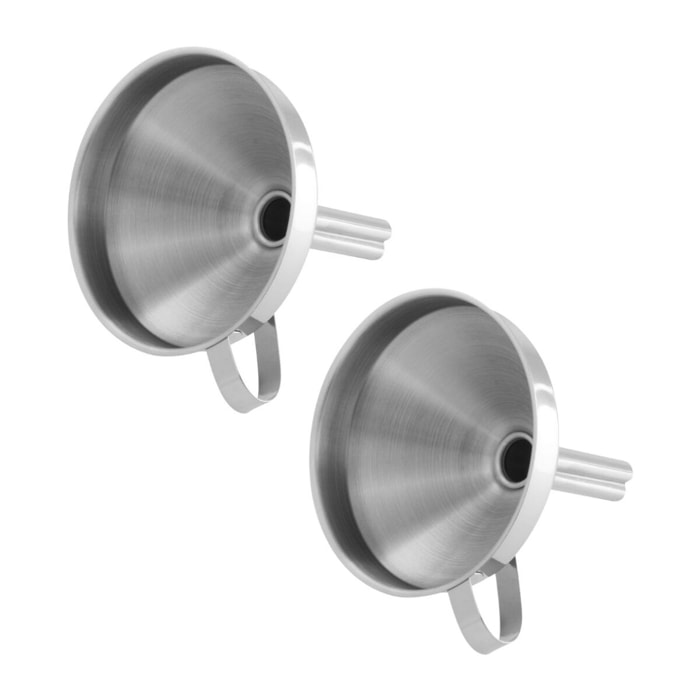 Ensemble de 2 Entonnoirs de cuisine inox 10 cm de diamètre Fackelmann