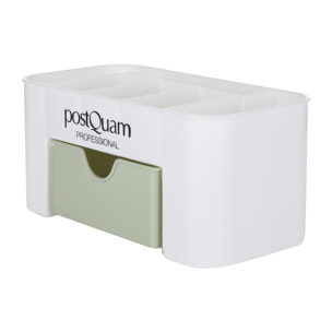 Organizer Toilette Postquam - Bianco E Verde - 22X11X10,5 Cm