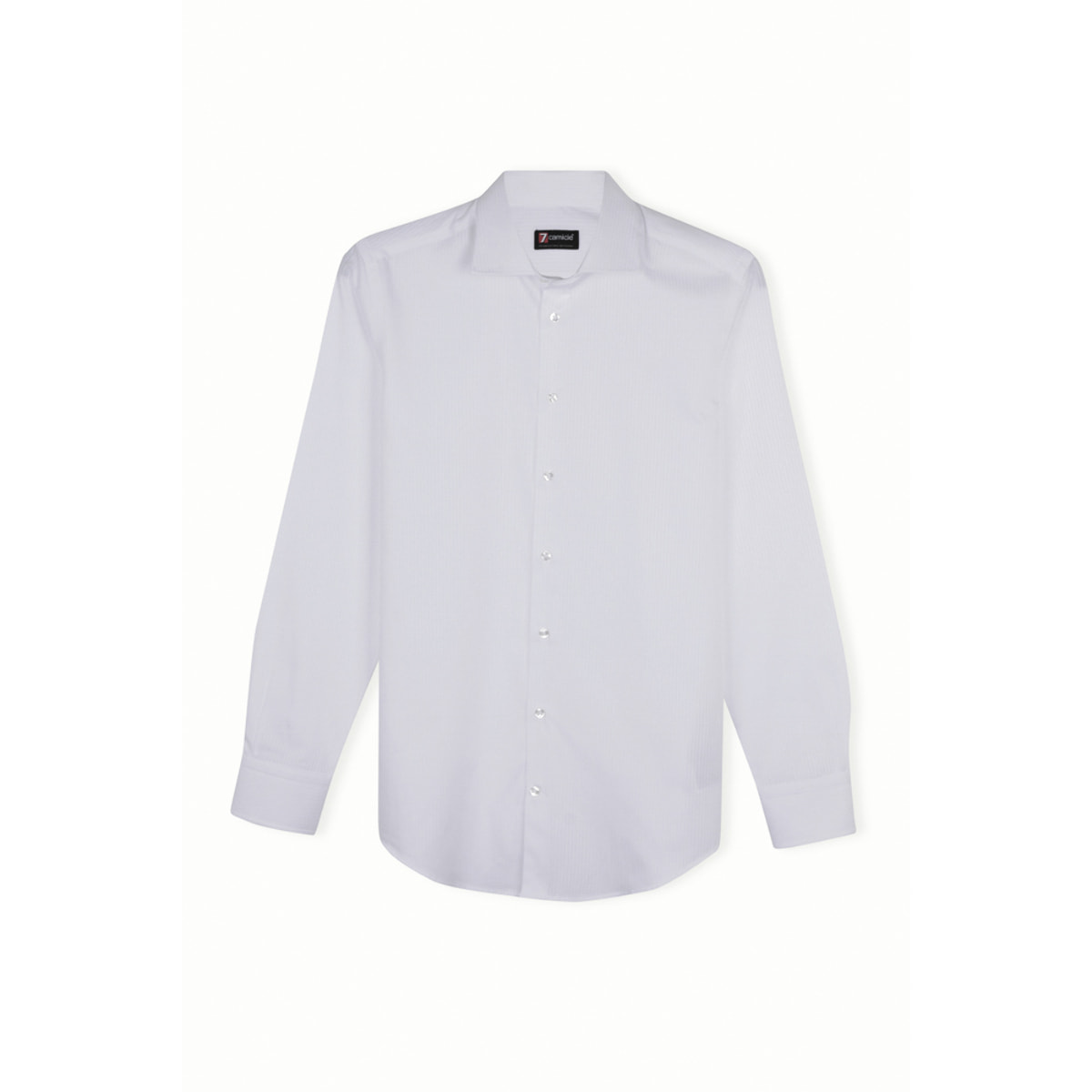 Camicia Uomo 1 Bottone Francese Slim Cotone Unito Bianco