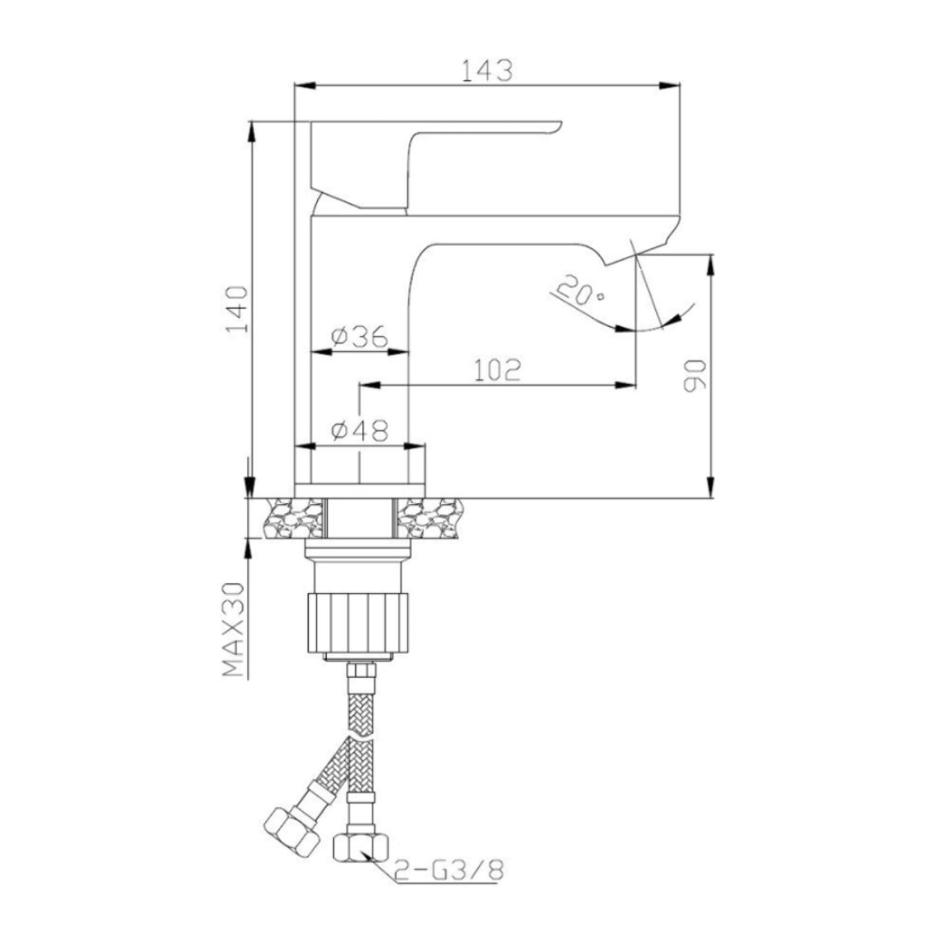 Neo mitigeur de lavabo sans vidage, chrome SIKOBSLNEO271