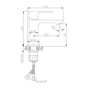 Neo mitigeur de lavabo sans vidage, chrome SIKOBSLNEO271