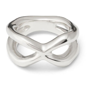 Anillo Crossed PLATEADO 9
