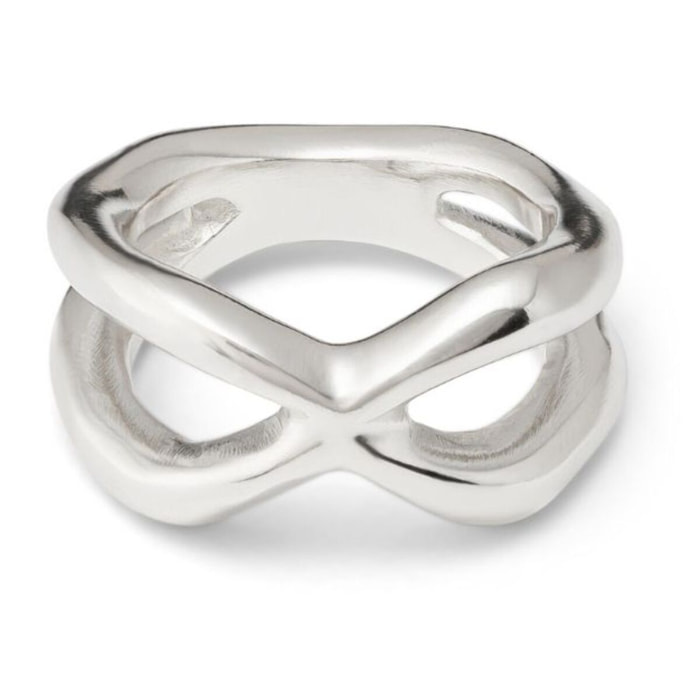 Anillo Crossed PLATEADO 9