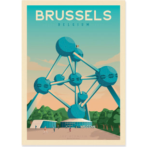 Affiche - Brussels - Olahoop Travel Posters