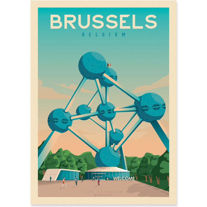 Affiche - Brussels - Olahoop Travel Posters