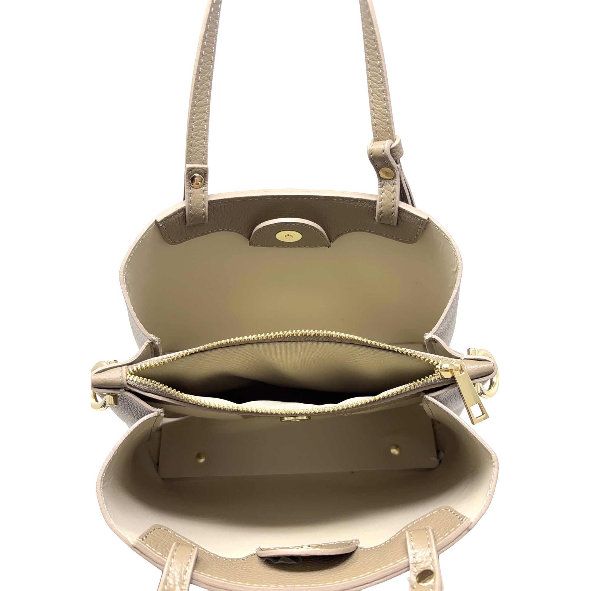 Borsa a Mano Elegante da Donna in Pelle Martellata con Tracolla