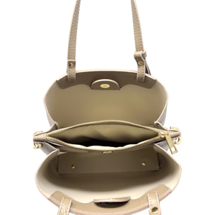 Borsa a Mano Elegante da Donna in Pelle Martellata con Tracolla