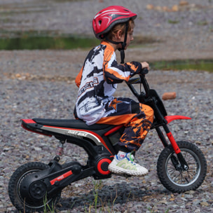 Moto cross électrique dirt bike enfant 350W 12V 2 vitesses 8-16 Km/h rouge noir