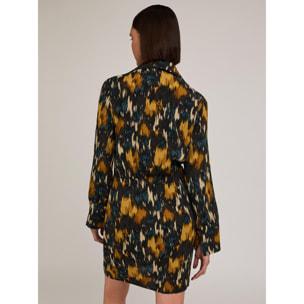 Motivi - Vestido camisero estampado en tejido de crepé - Amarillo