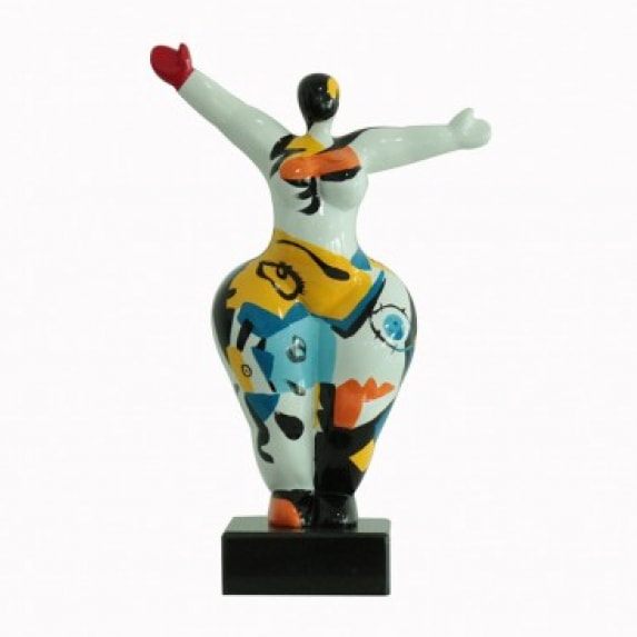 Statuette femme multicolore H34cm - ABSTRACT LADY