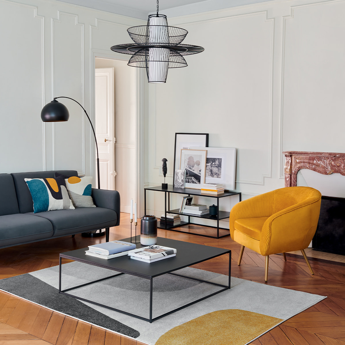 Table basse "Gota" - métal - noir