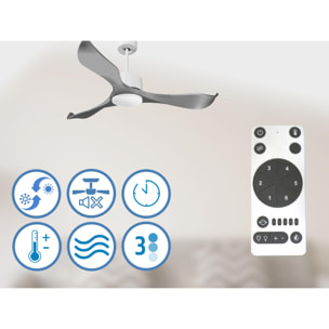 Ventilateur de plafond ø132 cm avec Wifi Réversible Hypersilence 40   W Blanc