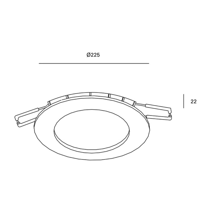Forlight Easy circular downlight redondo con luz led blanco frío 6000K Ø 225 en color gris