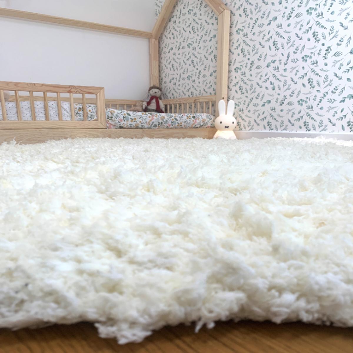 Tapis longs poils shaggy fait à la main motif uni PESI
