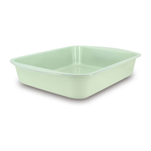 Plat à four rectangulaire en acier carbone celadon 35x27cm COLORAMA