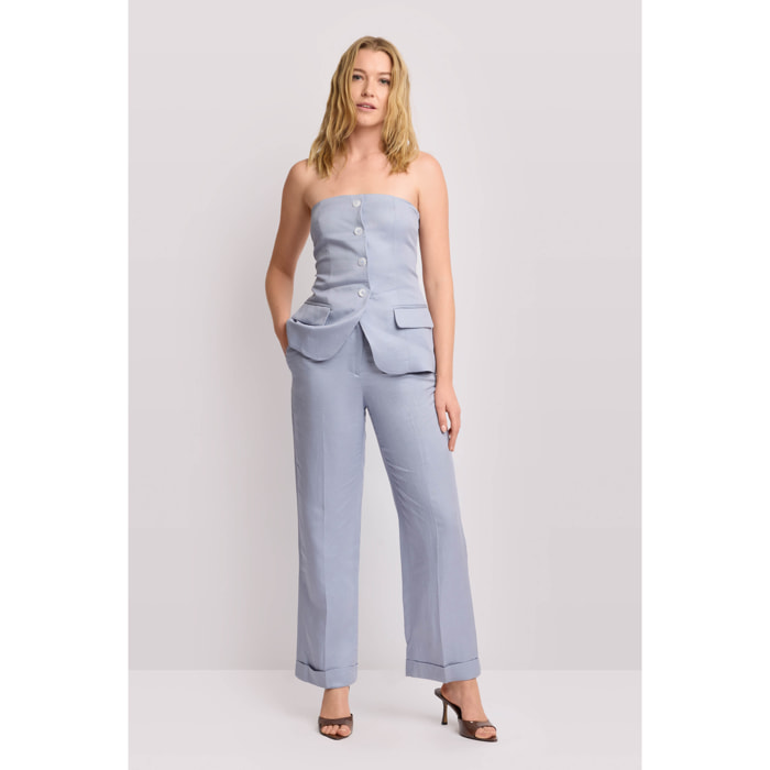 Kocca - Top bustier sartoriale Donna, Tinta unita, Scollo quadrato