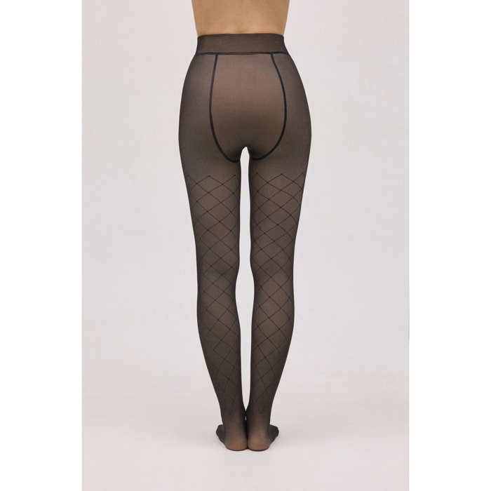 Collant termico effetto velo a rombi 160 denari