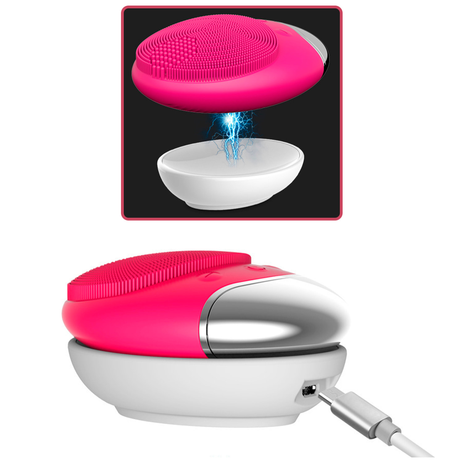 Spazzola per la pulizia del viso. 12.000 rivoluzioni al minuto. Batteria ricaricabile.