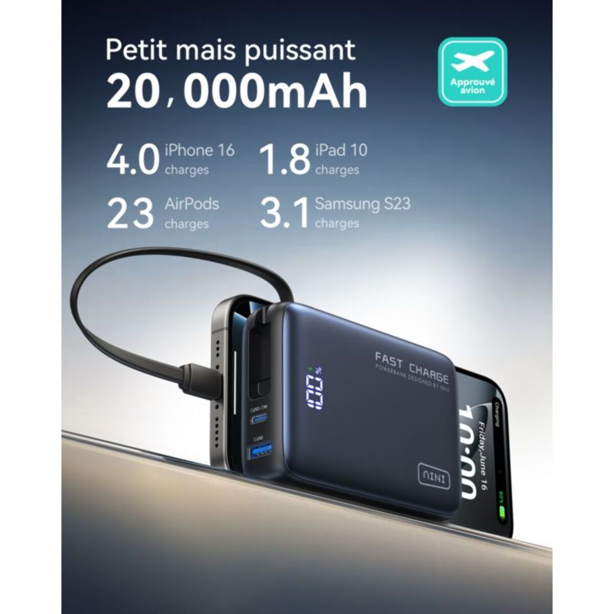 Batterie externe INIU 20 000 mAh Pocket Power