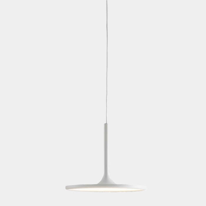 Ledsc4 LedsC4 Lámpara Colgante LED Regulable para Interiores, Luz Cálida 3000K, 19W, 878lm, Diámetro 25cm, Aluminio Blanco, Diseño Elegante y Ligero, Ideal para Salones y Comedores
