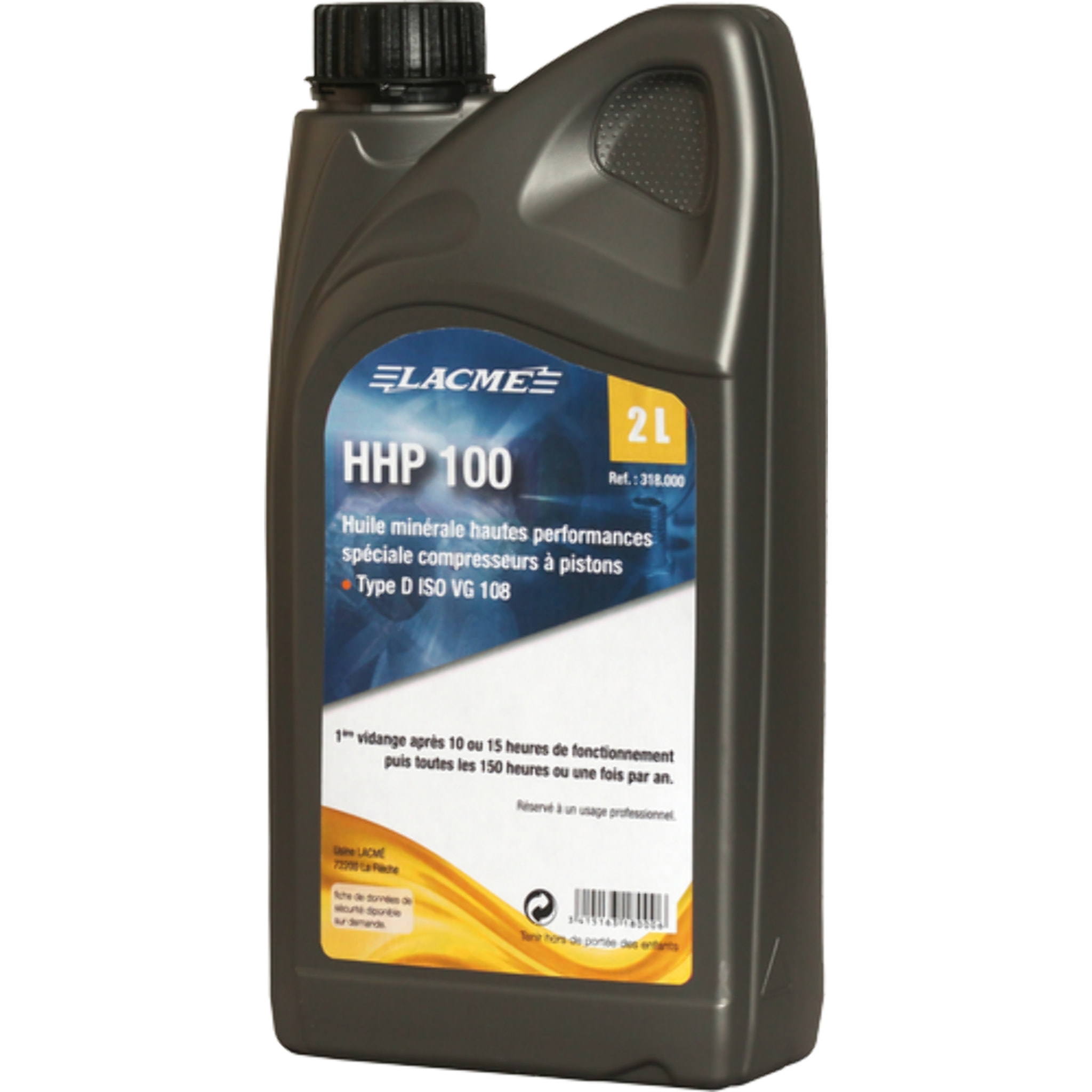 Huile compresseur HHP100 LACME - Bidon 2 L - 318000