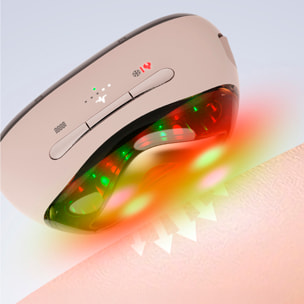 Dispositivo antietà con 6 modalità: calore, freddo, LED, laser, EMS e vibrazione.