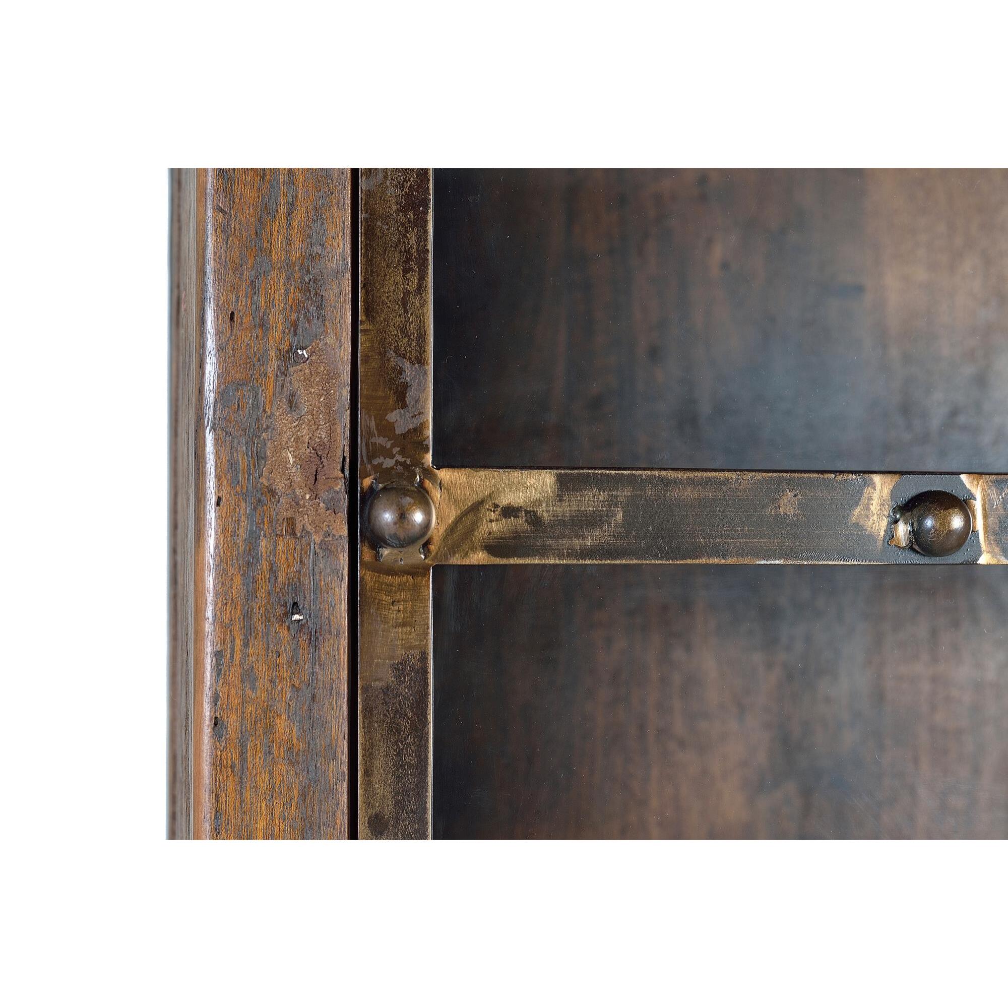 Vitrina - madera y bronce viejo - 90x40x190cm