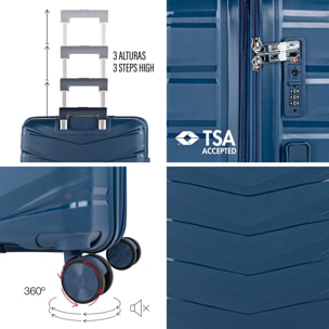 Juego De Maletas Rígidas Pp Jaslen Varese Azul Vaquero