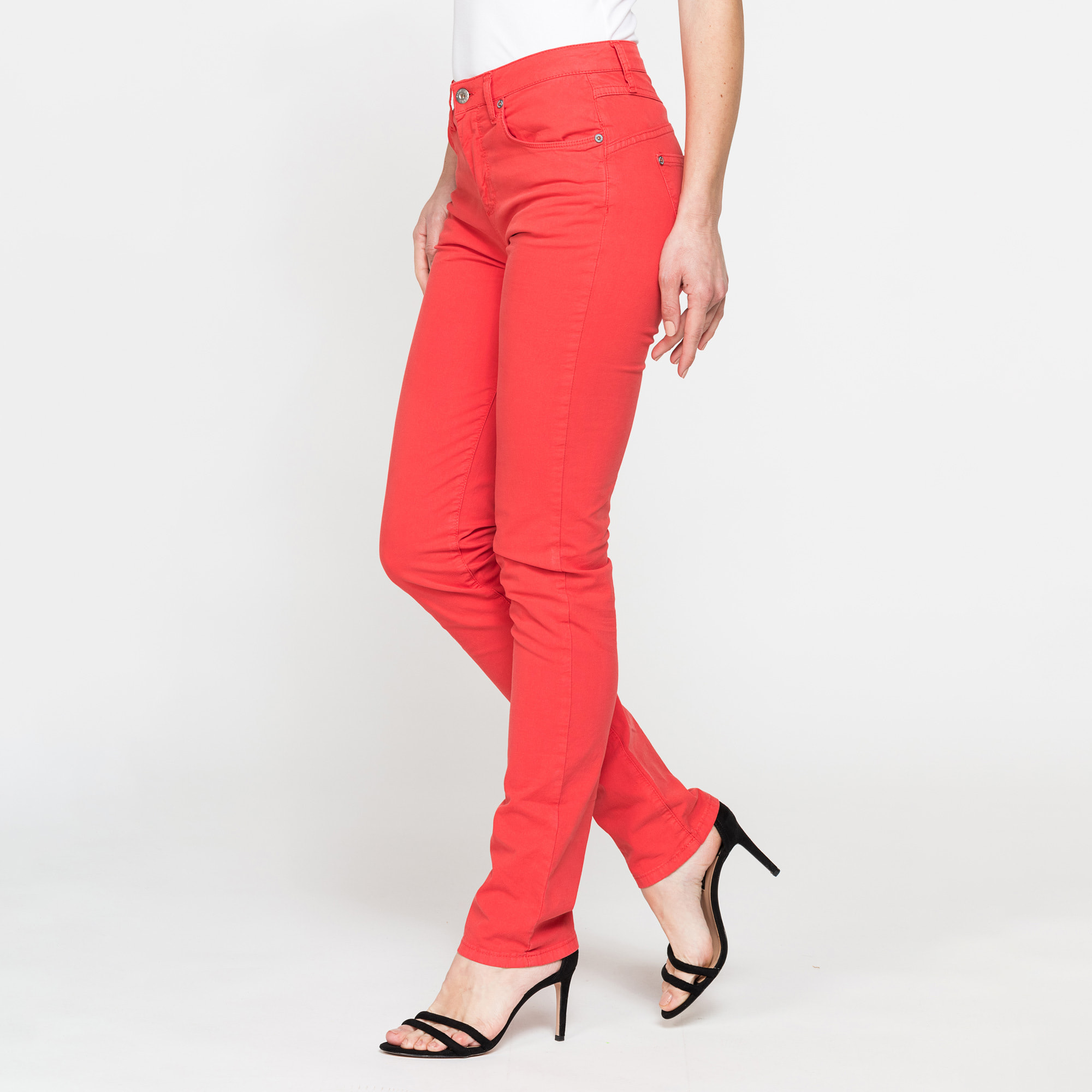 PANTALONE COLORATO IN POPELINE. Modello basic 752