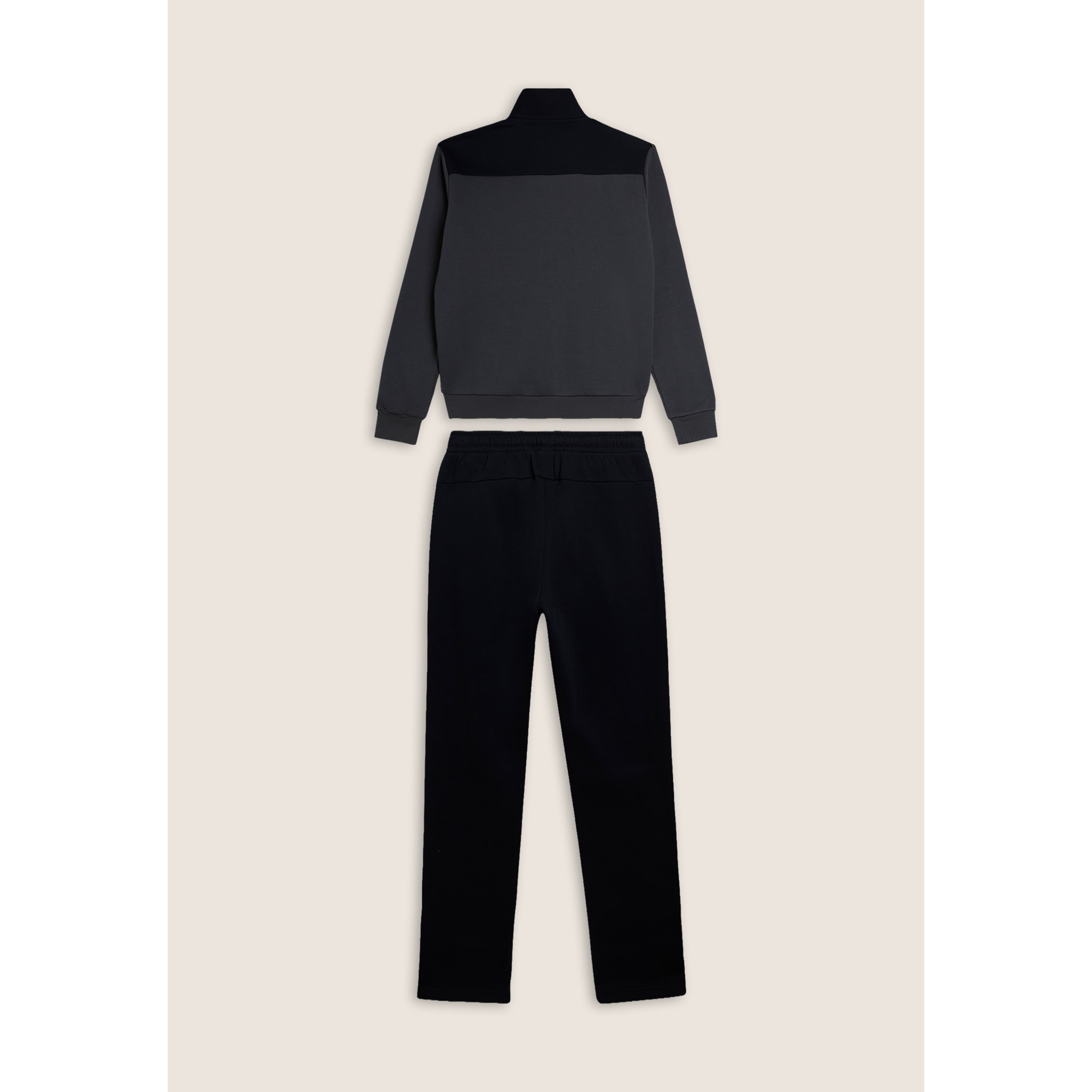 Tuta collo alto con full zip e dettagli colour block