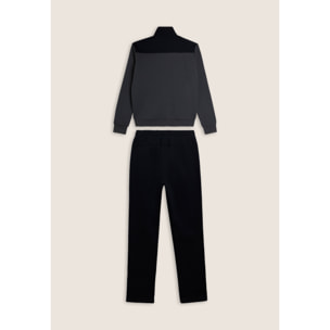 Tuta collo alto con full zip e dettagli colour block