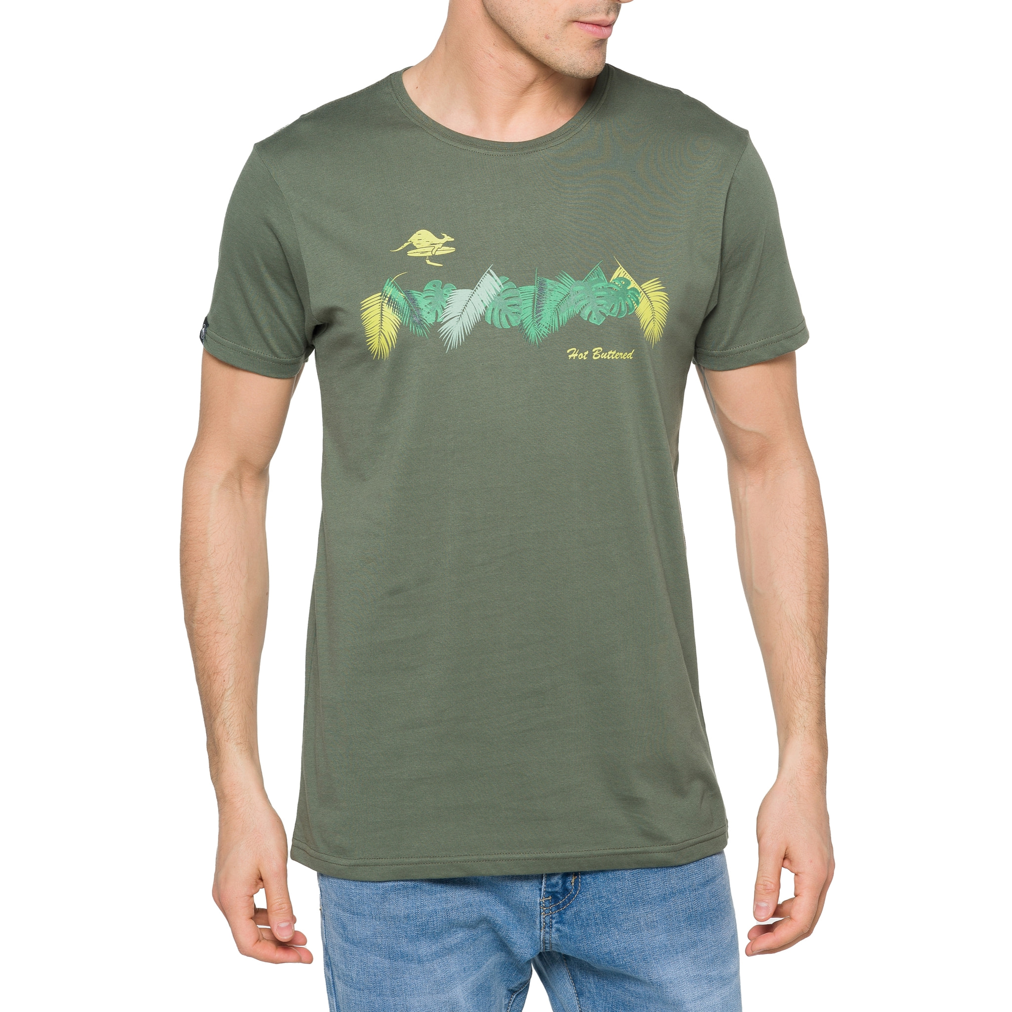 Camiseta de algodón 150 gr Hot Buttered Aloha Color Verde Militar