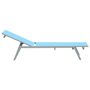 Bain de soleil transat design contemporain dossier inclinable multi-positions