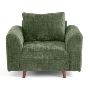Rune - fauteuil en velours texturé - Vert sauge