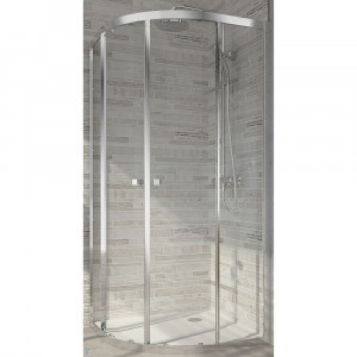 Jacob Delafon Paroi de douche quart de rond coulissant Serenity Chromé 90 cm