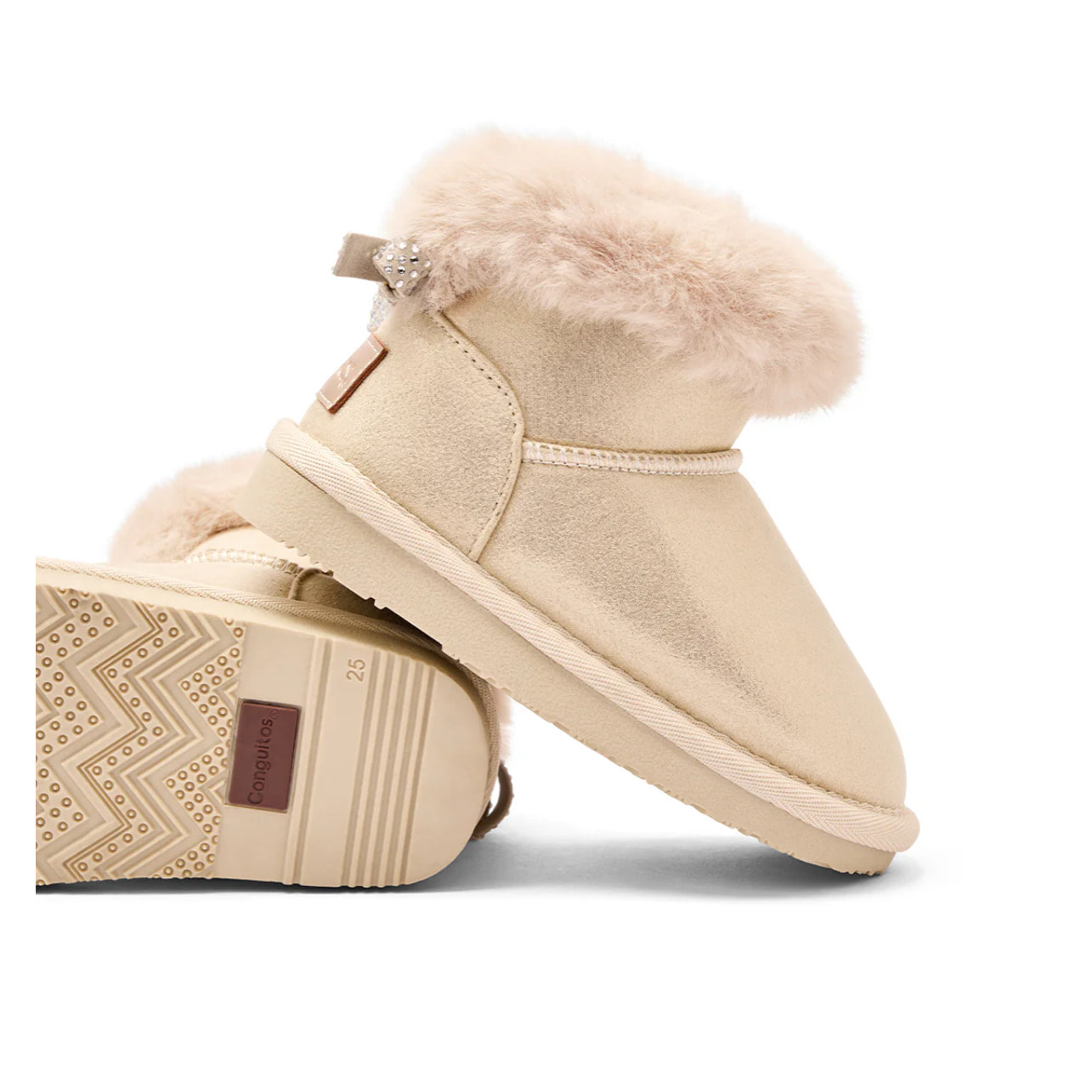 Stivali da ragazza in stile australiano con cintura di pelliccia