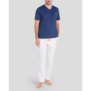Pijama largo hombre plumeti rayas cómodo
