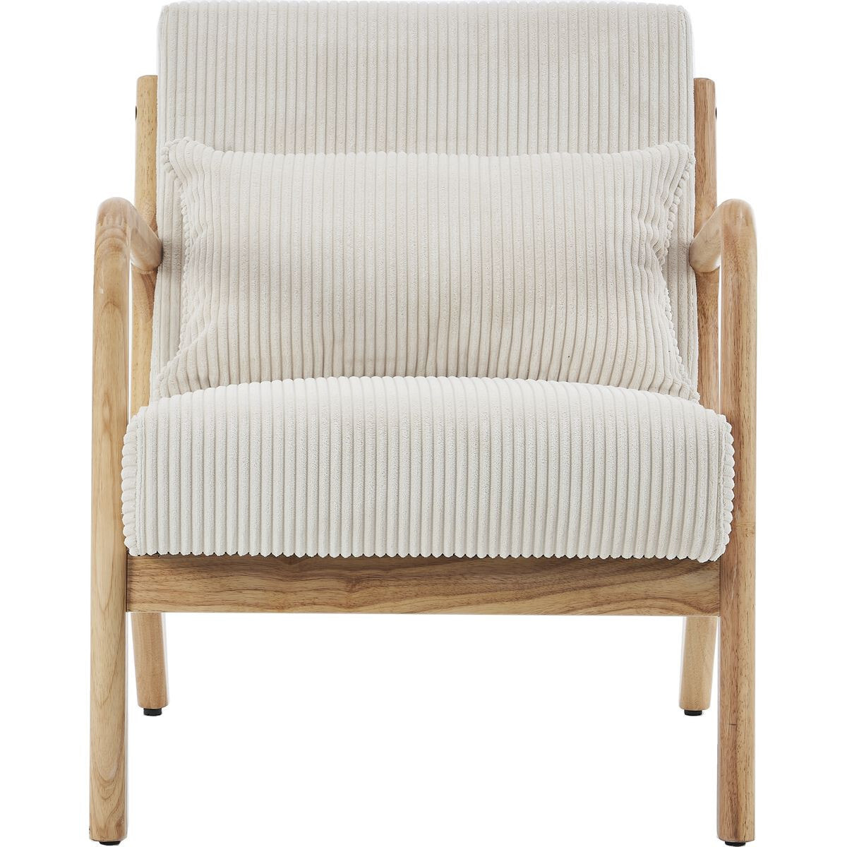 Fauteuil en bois et velours côtelé - LANNA