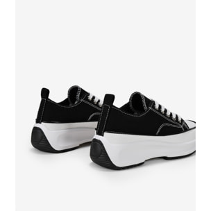 Zapatillas de tela negras con plataforma