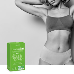 NATURFIT - Drainaslim - Complément alimentaire aux extraits de plantes BIO - Aide à drainer, détoxifier et faciliter la perte de poids - Sans gluten- Cure 30 jours - 60 gélules