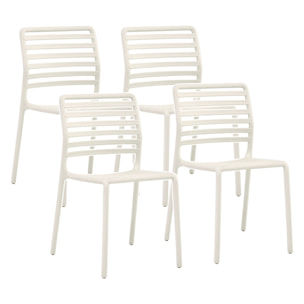 Set da 4 sedie da giardino in polipropilene bianca – Lagos