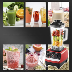 Batidora de vaso 2L, 4300W, 6 cuchillas de acero inox, pica hielo, Smoothies, zumos. Super alta resistencia, 15 vel.