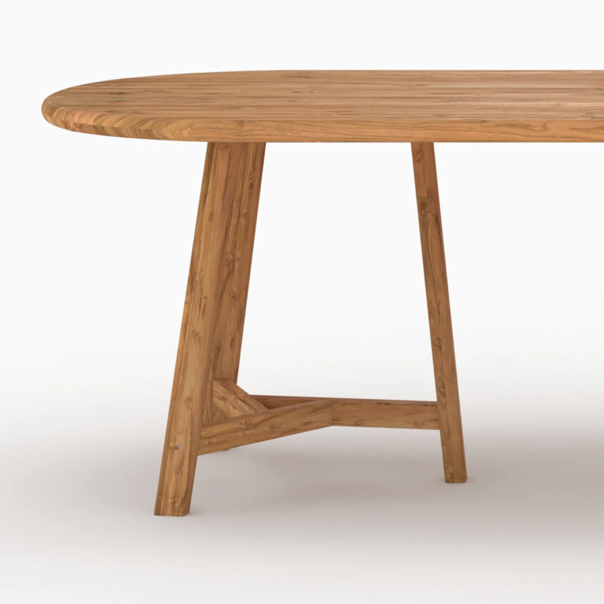 Table de jardin ovale en bois de teck recyclé 8-10 personnes - Bora