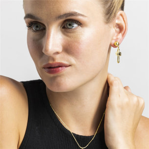 Pendientes con Ojo de Tigre acabado oro 18k